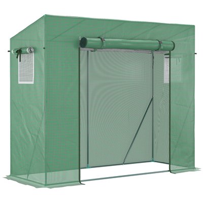 Serre de jardin balcon 1,54 m² - porte, 2 fenêtres - acier PE haute densité vert OUTSUNNY
