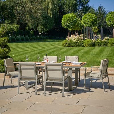 Stockholm 6 Seater Garden Dining Set Limestone SO'HOME