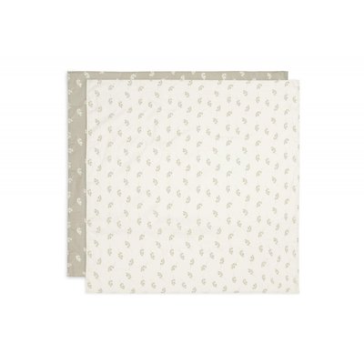 Lot de 2 langes gaze de coton 115 x 115 cm Twig Olive JOLLEIN