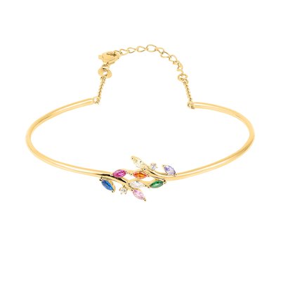 Jonc en argent 925 et oxyde de zirconium multicolore CLEOR