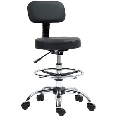 Tabouret de salon Cuir synthétique Noir HOMCOM