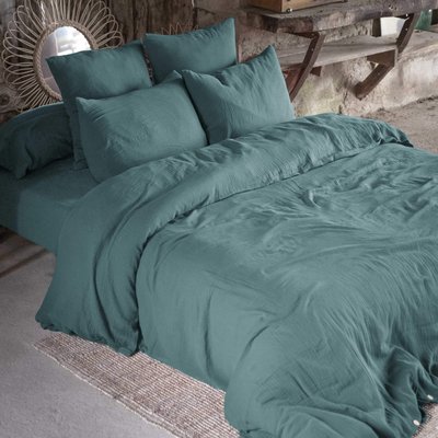 Parure de lit double gaze de coton TERRE DE NUIT