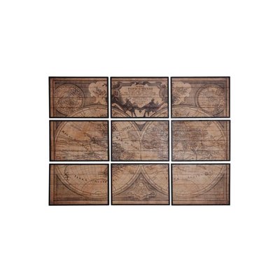 Mappemonde en bois 9 cadres AUBRY GASPARD