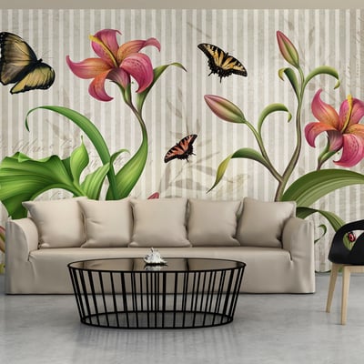 Papier peint intissé panoramique Fleurs Vintage - meadow EDEN