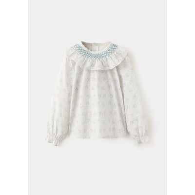 Chemisier Oilily Blanc à Volants - Taille 116 (enfant 6-7 Ans) - Occasion En Très Bon état
