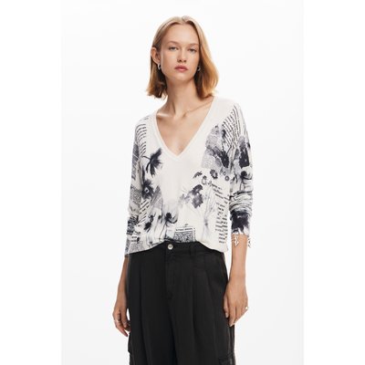 Pull en maille imprimé textes DESIGUAL
