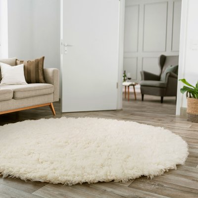 Tapis grec original flokati en laine tissé main - Flokos 1250 THEKO