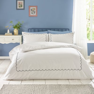 Scallop Border Embroidery Duvet Cover Set CATHERINE LANSFIELD