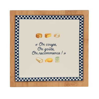 Plat carré Fromage 26 x 26 cm   - FROMAGE TABLE PASSION