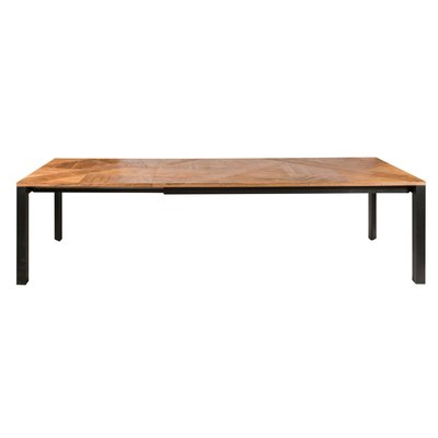 Table rectangulaire extensible en bois de teck et métal L200/230 - JAKARTA HELLIN, DEPUIS 1862