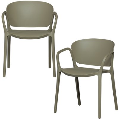 Lot de 2 chaises de jardin en polypropylène BENT WOOOD