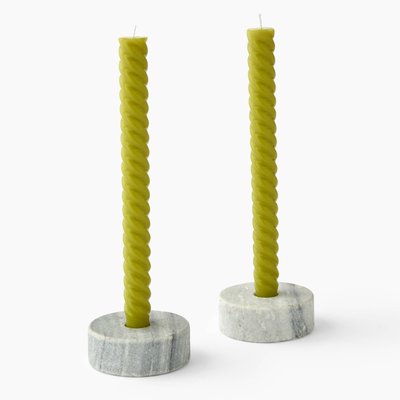 Lot 2 bougies flambeaux torsadées, 26cm MONOPRIX MAISON