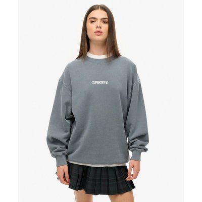 Sweat ras du cou oversize à motif et micro logo SUPERDRY