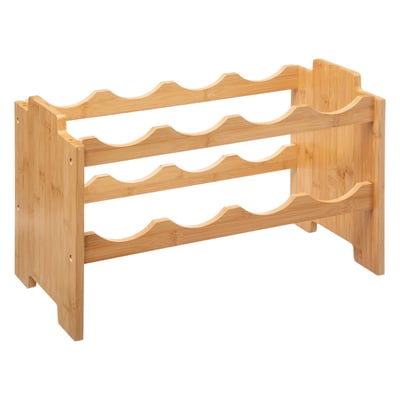 Porte Bouteilles En Bois Atmosphera 30x30 Cm - Rangement 12 Bouteilles Style Retro Vintage
