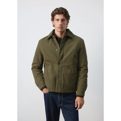 Quilted jacket with corduroy collar MANGO MAN