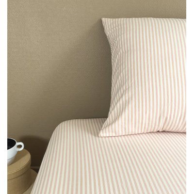 Drap housse 1 personne Percale de Coton Bio RAYÉ KADOLIS