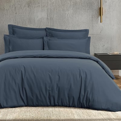Parure housse de couette satin + 2 taies 50x70 cm VERSALUXE UNI SENSEI MAISON