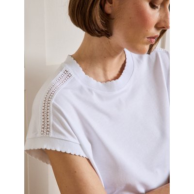 T-shirt dentelle sans manches coton et modal CYRILLUS