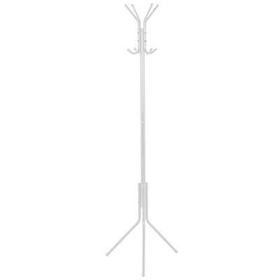 Portemanteau sur pied métal blanc 8 accroches 45x38x173cm WADIGA