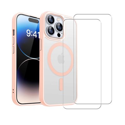 Coque Anti-choc compatible Magsafe pour Iphone 14 Pro + 2 vitres EVETANE