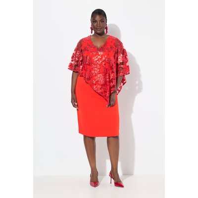 Robe avec jeté en dentelle et sequins. ULLA POPKEN