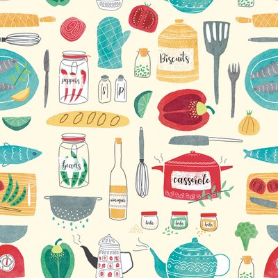 Tableau cuisine ""set de vaisselle"" HEXOA