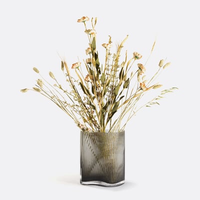 Anija 21cm High Ribbed Smoked Glass Vase LA REDOUTE INTERIEURS
