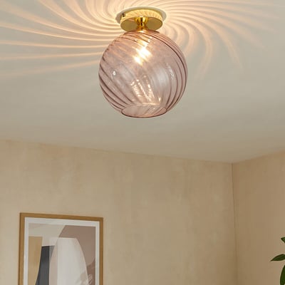 MADE.COM Ilaria Swirl Glass Flush Ceiling Light MADE