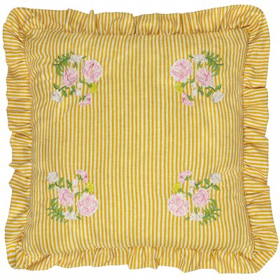 Martha Embroidered Ruffle Cushion WYLDER