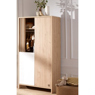 Armoire 2 portes et 1 niche avec claustra en bois décor chêne Suave SAUTHON