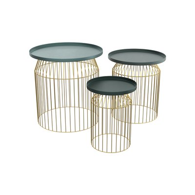 Tables d'appoints rondes en métal et (lot de 3) - PALOMBE RENDEZ-VOUS DÉCO
