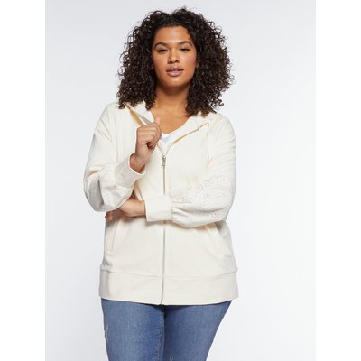 Sweat-shirt avec manches brodées en FIL de broderie anglaise FIORELLA RUBINO