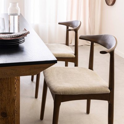 Chaise bois hêtre foncé (lot de 2) ALINE MADE IN MEUBLES 