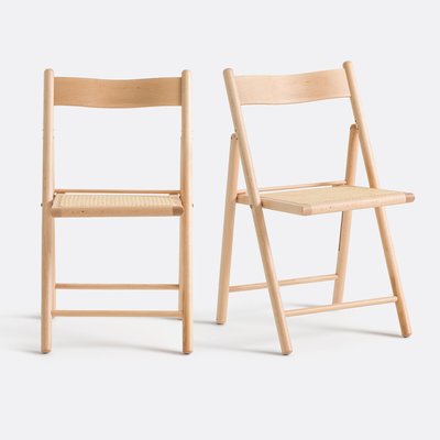 Set of 2 Mauryn Folding Chairs in Beech and Cane LA REDOUTE INTERIEURS