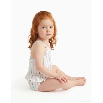 Maillot de bain à rayures ethniques et volants B&S ZIPPY