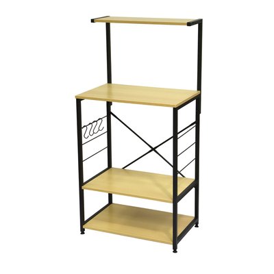 Etagère de cuisine 4 Niveaux avec accroches en MDF et Métal TOILINUX