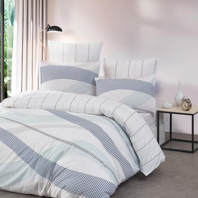 Parure de lit avec 2 taies 65x65 cm en percale GABRIEL SENSEI MAISON