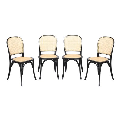 Chaise vintage bois et rotin (lot de 4) MONTPARNASSE SWEEEK