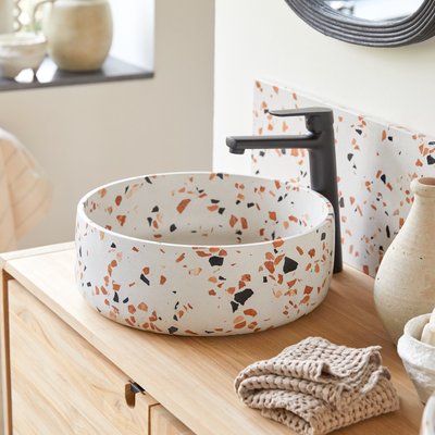 Vasque ronde en terrazzo premium brown MILOS TIKAMOON