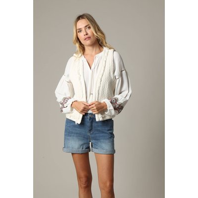 Gilet sans manche en gaze de coton avec détails fantaisie ARTI DEELUXE
