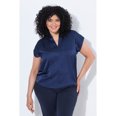 Blouse en satin, pli fantaisie ULLA POPKEN