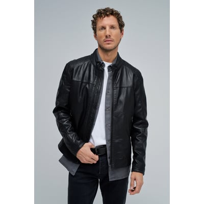 BLOUSON BIKER EN CUIR SALSA JEANS