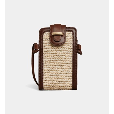 Sac Pochette Trapèze Phone Case Cuir Et Canvas Ou Cuir Et Papier GALERIES LAFAYETTE