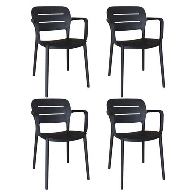 Lot de 4 fauteuils de table en polypropylène NOW'S HOME
