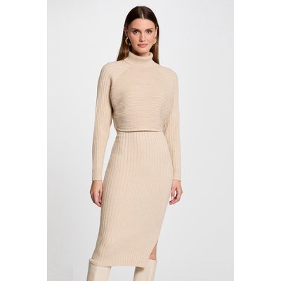 Robe pull midi ajustée effet 2-en-1 MORGAN