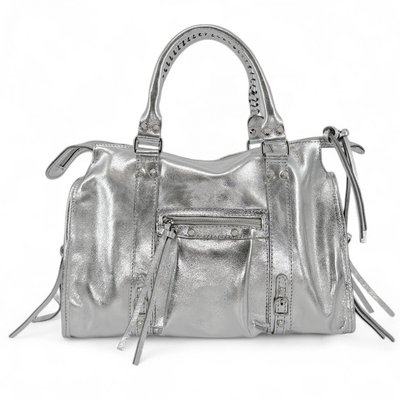 Sac à main en cuir irisé SANDSTORM SILVER OH MY BAG