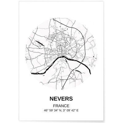 Affiche Carte Nevers L'AFFICHERIE