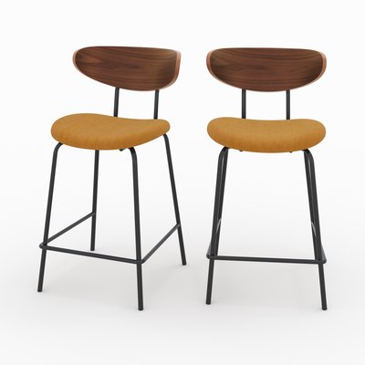 Lot de 2 chaises pour îlot central en velours côtelé 64.5 cm - JADE RENDEZ-VOUS DÉCO