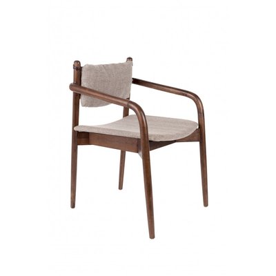 Fauteuil de table en bois et tissu - torrance beige DUTCHBONE DUTCHBONE