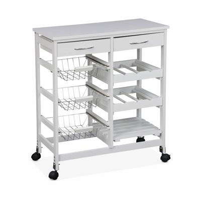 Desserte cuisine effet bois à roulettes L65cm CHARLOTTE SWEEEK